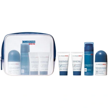 CLARINS MEN 4PCS GROOMING ESSENTIALS TRAVEL SET