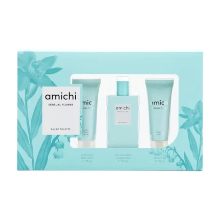 AMICHI SENSUAL FLOWER LOT 3 pcs Eau de Toilette vaporizador 75 ml + shower gel 75 ml + body milk 75 ml