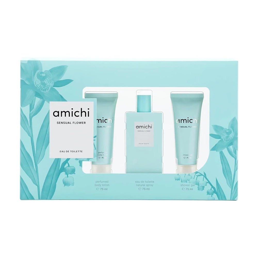 439546206 AMICHI SENSUAL FLOWER LOT 3 pcs Eau de Toilette vaporizador 75 ml + shower gel 75 ml + body milk 75 ml