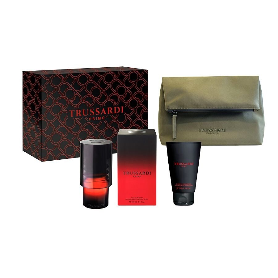 8059293003955.jpg Trussardi Primo Giftset Edp Spray 100ml Box/Shampoo & Shower Gel 100ml/Beauty Bag set x 200 ml - Image 1