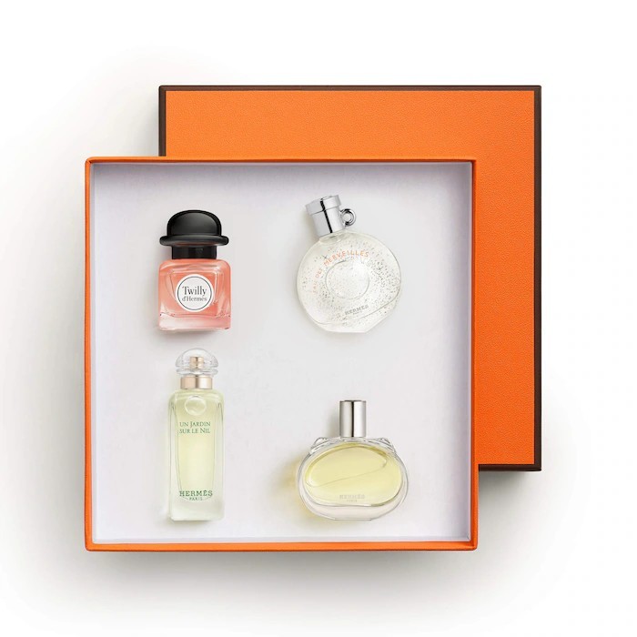 3346130021148-1.jpg Hermes Miniature Set 4 x 7,5ml - Twilly D'Hermes Edp/Eau Des Merveilles Edt/Un Jardin Sur Le Nil Edt/Barenia Edp - Image 1