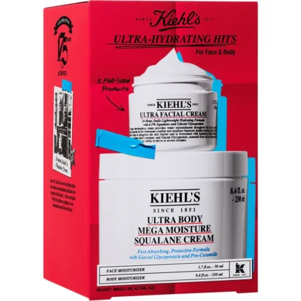 Kiehl's Ultra-Hydrating Hits Face & Body Set Facial Cream 50ml/Body Mega Moisture Squalane Cream 250ml