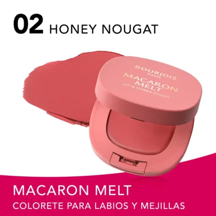 BOURJOIS MACARON MELT blush for cheeks and lips #2-Honey Nougat 8 gr