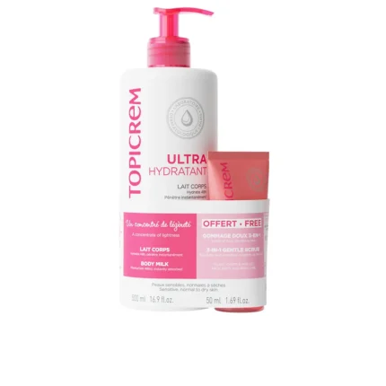 TOPICREM UH BODY MILK 500 ML + GENTLE EXFOLIANT 3-IN-1 PACK 2 pcs