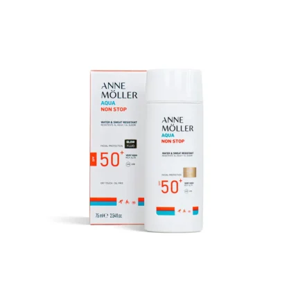 ANNE MÖLLER AQUA NON STOP water and sweat resistant glow fluid SPF50+ 75 ml